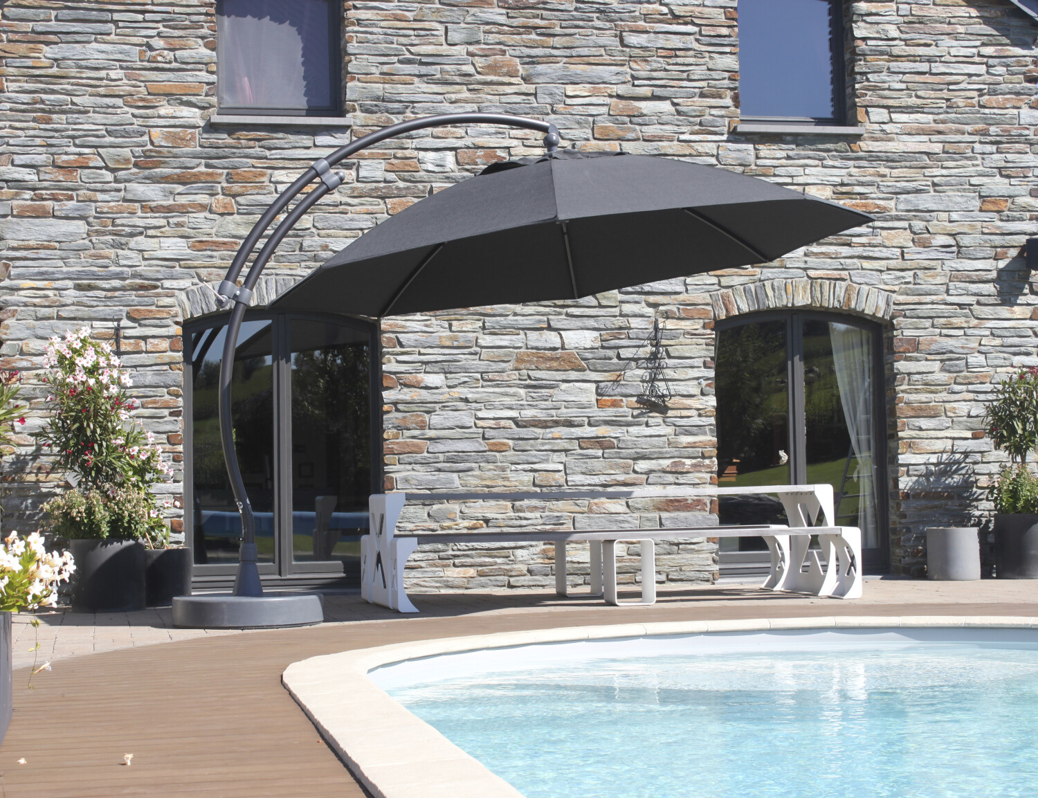 Easy Sun parasol XL375 Olefin antraciet - easy sun online shop - 0 - 1