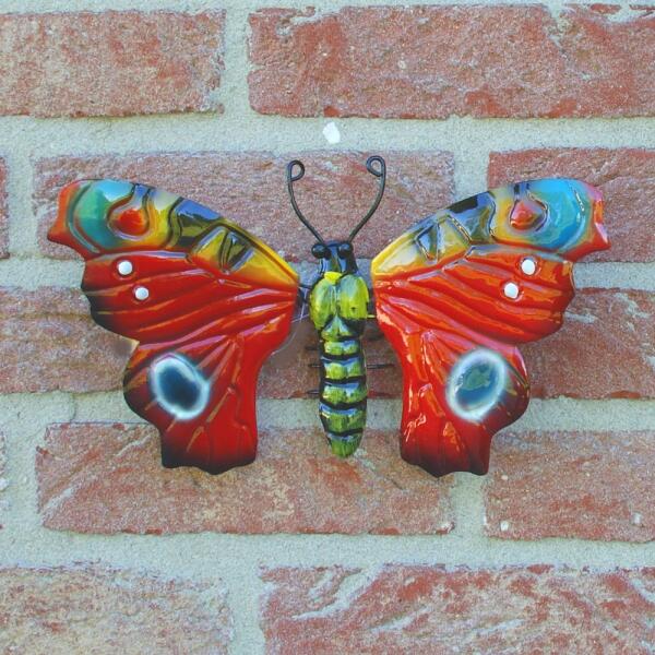 Vlinder muurdeco 19 cm