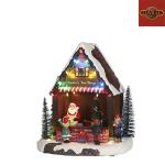Kersttafereel Santas speelgoed shop led - 24,5 x 18 x 27 cm