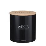 MICA geurkaars glas zwart Ø 12 cm - Wood Fire