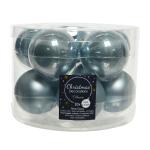 Kerstballen glas Ø 6 cm - mistig blauw (10 stuks)