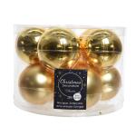 Kerstballen glas Ø 6 cm - licht goud (10 stuks)