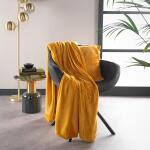 Plaid BILLY flannel fleece 150 x 200 cm - Golden Glow
