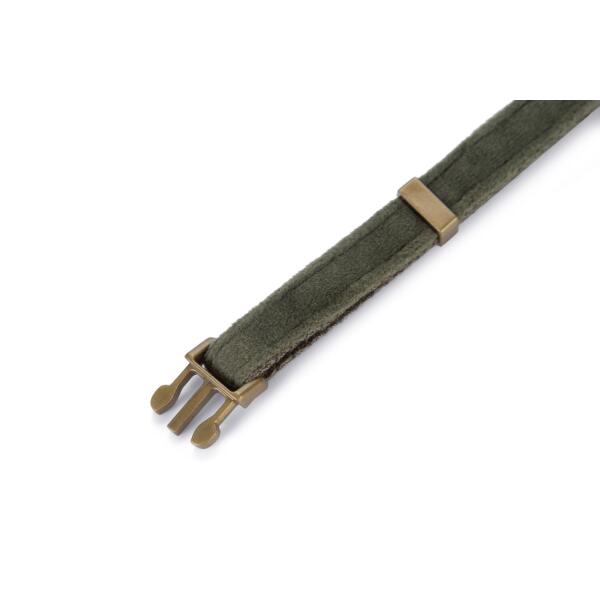  - Halsband hond 'Velura' fluweel groen 20-30 cm