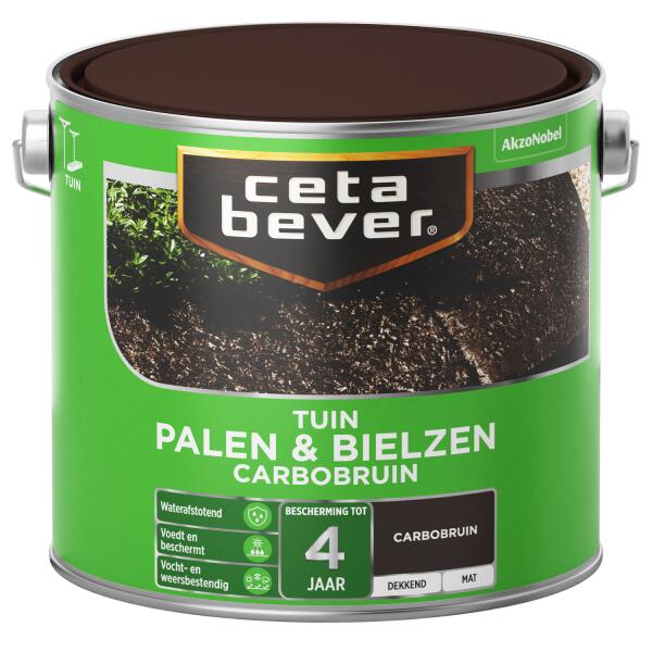  - Cetabever Tuinbeits Palen & Bielzen carbobruin, carbobruin - 2,5 l