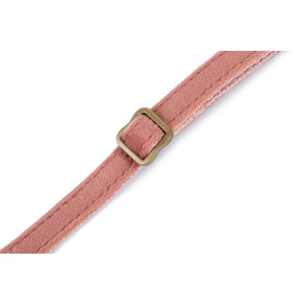  - Halsband hond 'Velura' fluweel roze 20-30 cm