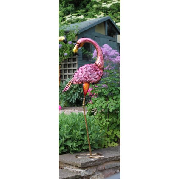Flamingo tuinbeeld - metaal