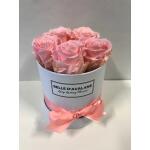 Flowerbox rond wit Ø 12 cm – Roze