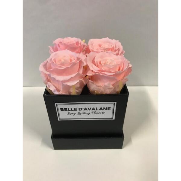 Flowerbox vierkant zwart 10 x 10 cm - Roze
