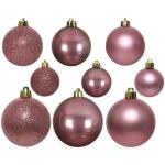 Kerstbal assortiment - Velours roze (30 stuks)