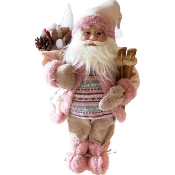  - Kerstman staand roze 60 cm