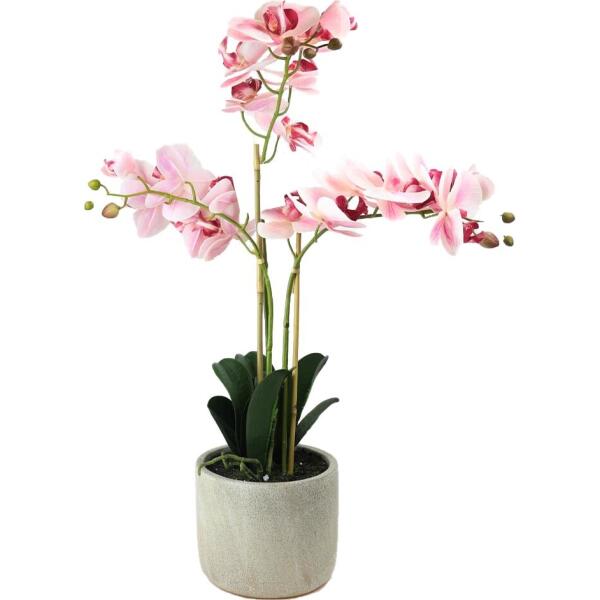  - Kunstplant orchidee 3 takken - wit/roze