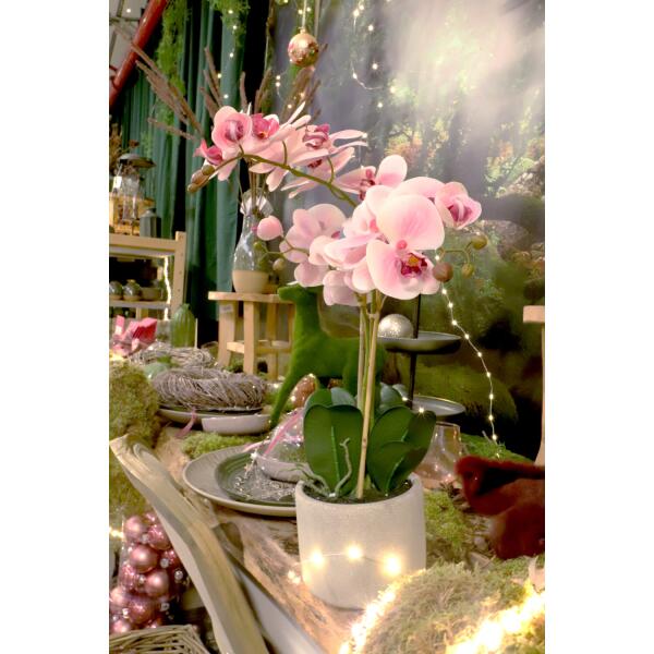 Kuntstplant orchidee 2 takken - wit/roze
