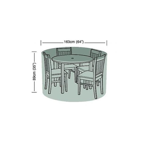 Hoes tuintafel rond + 4 stoelen