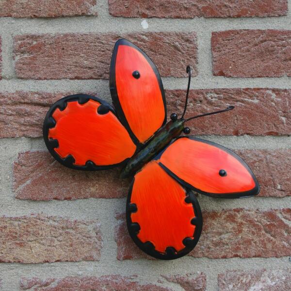  - Vlinder oranje muurdecoratie