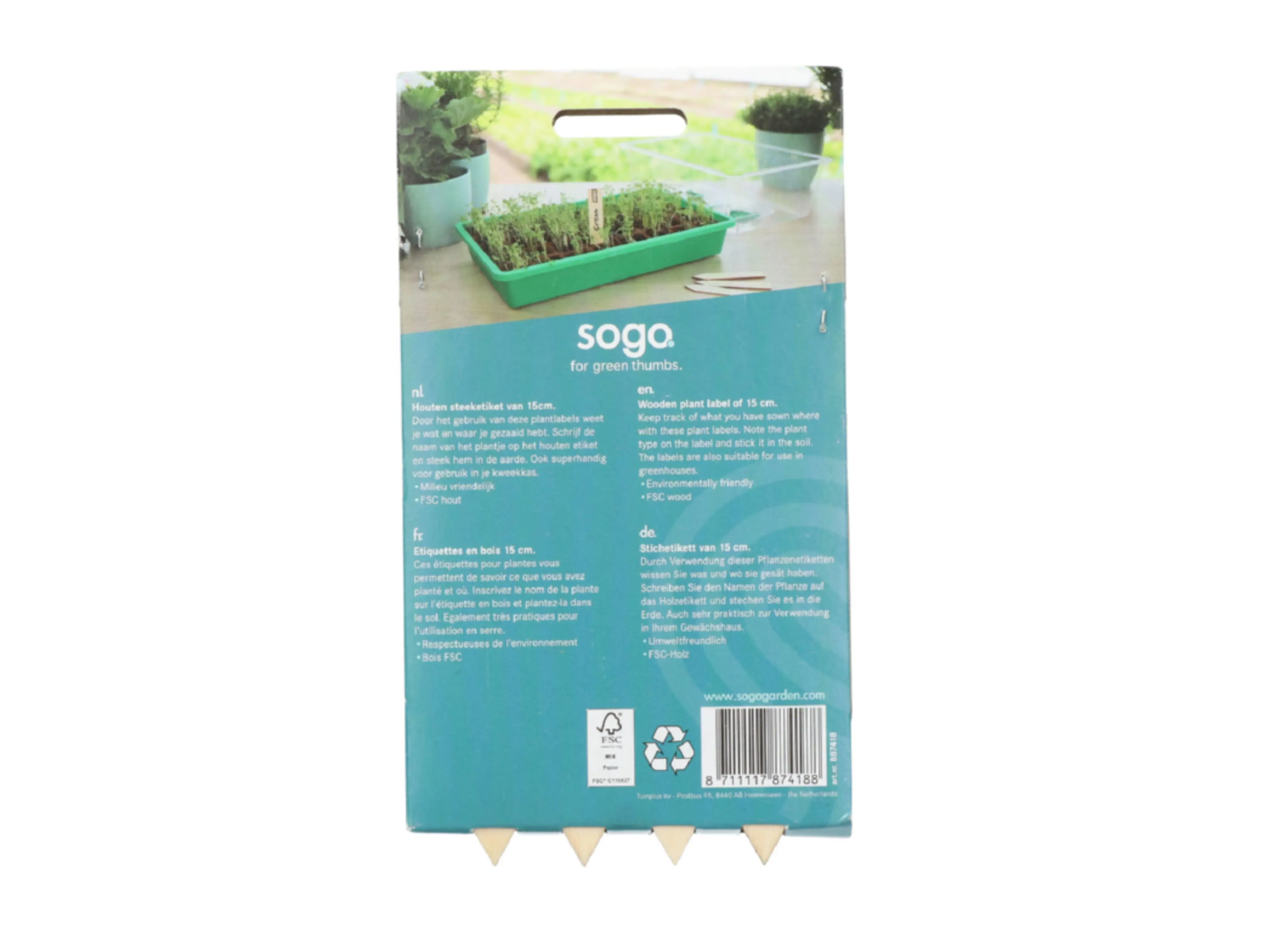 SOGO Houten steeketiket 10cm 24st SOGO Houten steeketiket 10cm 24st